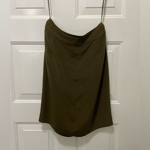 VINTAGE FASHION PENCIL Jones New York Skirt Fully Lined Olive Green Silk Midi 6